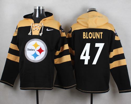 Nike Steelers #47 Mel Blount Black Player Pullover NFL Hoodie - Click Image to Close